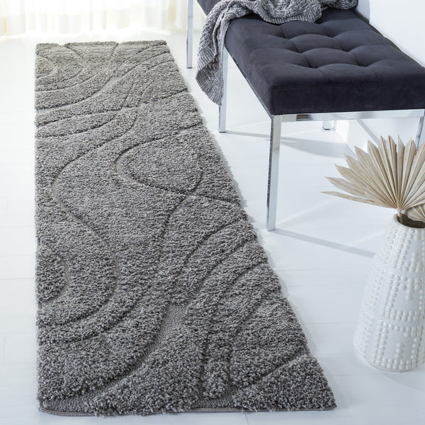 Safavieh Florida Plush Oval Area Rug 6X8 1-1/8" Pile Power-Loomed Polypropylene Stain-Resistant Turkish Craftsmanship 6'-0" x 8'-0" GREY / GREY SG471-8080-68OV