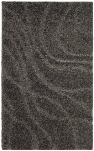 Safavieh Florida Plush Oval Area Rug 6X8 1-1/8" Pile Power-Loomed Polypropylene Stain-Resistant Turkish Craftsmanship 6'-0" x 8'-0" GREY / GREY SG471-8080-68OV