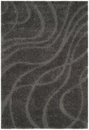 Safavieh Florida Plush Oval Area Rug 6X8 1-1/8" Pile Power-Loomed Polypropylene Stain-Resistant Turkish Craftsmanship 6'-0" x 8'-0" GREY / GREY SG471-8080-68OV