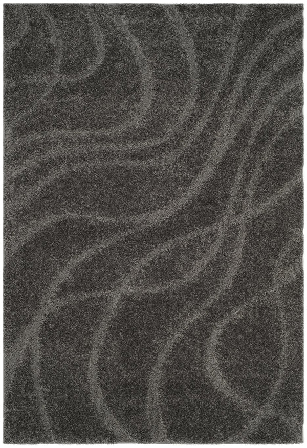 Safavieh Florida Plush Oval Area Rug 6X8 1-1/8" Pile Power-Loomed Polypropylene Stain-Resistant Turkish Craftsmanship 6'-0" x 8'-0" GREY / GREY SG471-8080-68OV