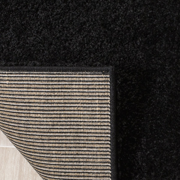 Safavieh Florida Moroccan-Inspired 5X5 Black & Ivory Square Shag Rug — Low-Profile Plush, Durable Power-Loomed Turkey SG473-9012-5SQ