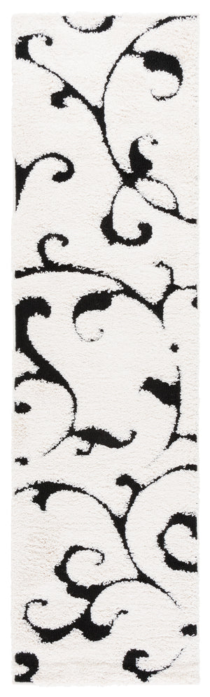Safavieh Florida Ivory & Black Shag Rug - Plush 1⅛" Pile, Power-Loomed Turkish Design, Stain-Resistant Cozy 8'-0" x 8'-0" SG476-1290-8SQ