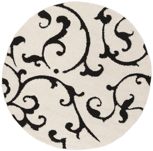 Safavieh Florida Ivory & Black Shag Rug - Plush 1⅛" Pile, Power-Loomed Turkish Design, Stain-Resistant Cozy 8'-0" x 8'-0" SG476-1290-8SQ