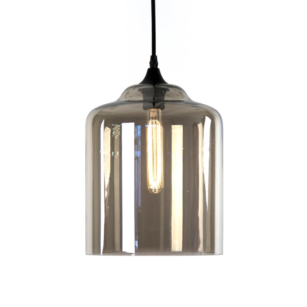 Zentique Zara Hanging Light - Elegant Industrial Pendant With Antique Black Metal & Smoked Glass For Ambiance Antique Black,Smoked Glass Metal,Glass Sg56