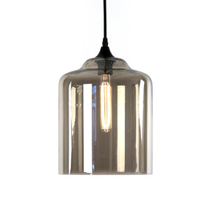 Zentique Zara Hanging Light - Elegant Industrial Pendant With Antique Black Metal & Smoked Glass For Ambiance Antique Black,Smoked Glass Metal,Glass Sg56