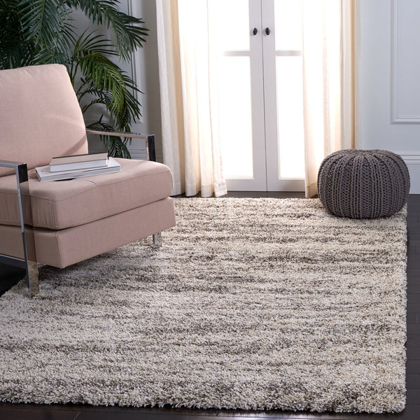 Safavieh Hudson Plush Shag Rug In Chic Ivory And Grey - Durable, Soft, And Perfect For Modern Home Decor Ivory ,Grey Polypropylene Sgh206a-24