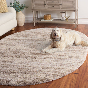 Safavieh Hudson Shag Oval Polypropylene Rug Soft Flokati Pile for Cozy Neutral Interiors 6'-0" x 8'-0" SGH206B-68OV