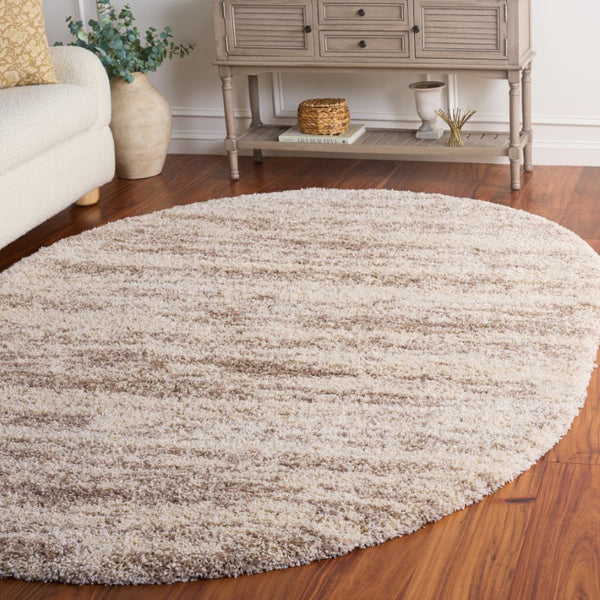 Safavieh Hudson Shag Oval Polypropylene Rug Soft Flokati Pile for Cozy Neutral Interiors 6'-0" x 8'-0" SGH206B-68OV