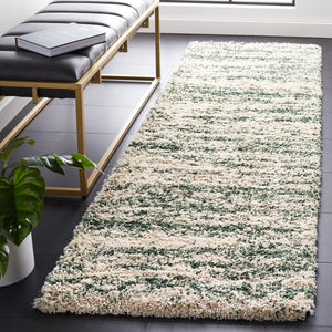 Safavieh Hudson Plush Shag Flokati Rug In Ivory And Green — Deep Pile, Power-Loomed Turkey Durability & Cozy Comfort 10'-0" x 10'-0" SGH206Y-10SQ
