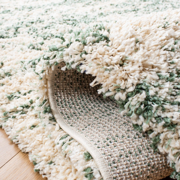 Safavieh Hudson Shag 206 Power Loomed Shag Rug Ivory / Green SGH206Y-5SQ