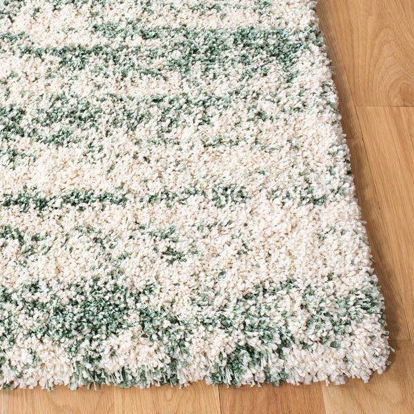 Safavieh Hudson Shag 206 Power Loomed Shag Rug Ivory / Green SGH206Y-5SQ