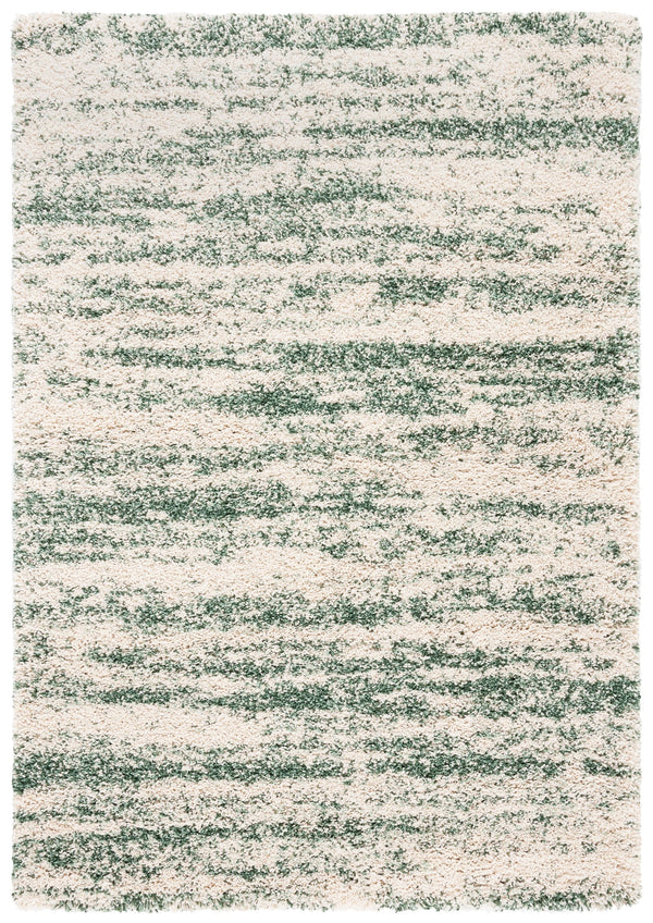 Safavieh Hudson Shag Runner Ivory And Green Flokati Pile — Plush 1¾" Power-Loomed, Durable Hallway Rug 2'-3" x 16'-0" SGH206Y-216