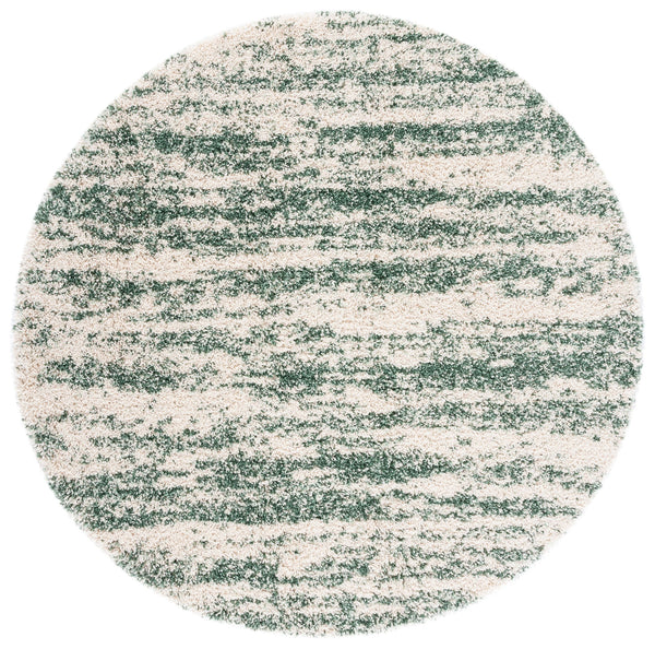 Safavieh Hudson Plush Shag Flokati Rug In Ivory And Green — Deep Pile, Power-Loomed Turkey Durability & Cozy Comfort 10'-0" x 10'-0" SGH206Y-10SQ