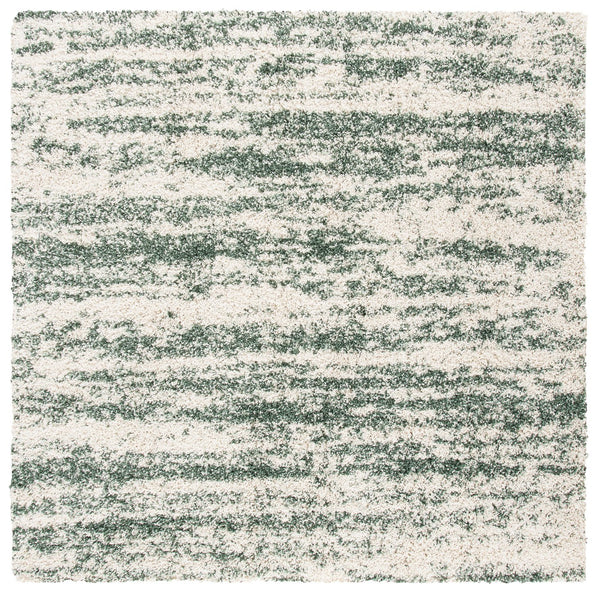 Safavieh Hudson Shag Runner Ivory And Green Flokati Pile — Plush 1¾" Power-Loomed, Durable Hallway Rug 2'-3" x 16'-0" SGH206Y-216