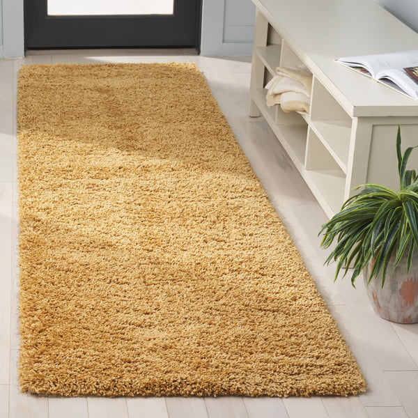Safavieh Hudson Shag Gold Runner Rug - Luxurious Turkish Design, Plush 1.75" Pile, Perfect For Hallways & More! Gold Polypropylene Sgh220d-210
