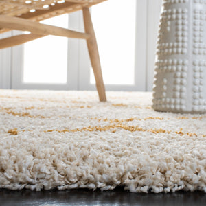 Safavieh Hudson Shag 280 Power Loomed Shag Rug Ivory / Gold 2' x 3'