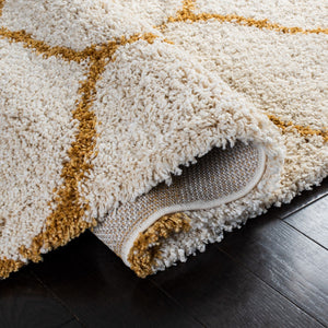 Safavieh Hudson Shag 280 Power Loomed Shag Rug Ivory / Gold 2' x 3'