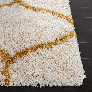 Safavieh Hudson Shag 280 Power Loomed Shag Rug Ivory / Gold 2' x 3'