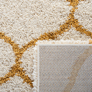 Safavieh Hudson Shag 280 Power Loomed Shag Rug Ivory / Gold 2' x 3'