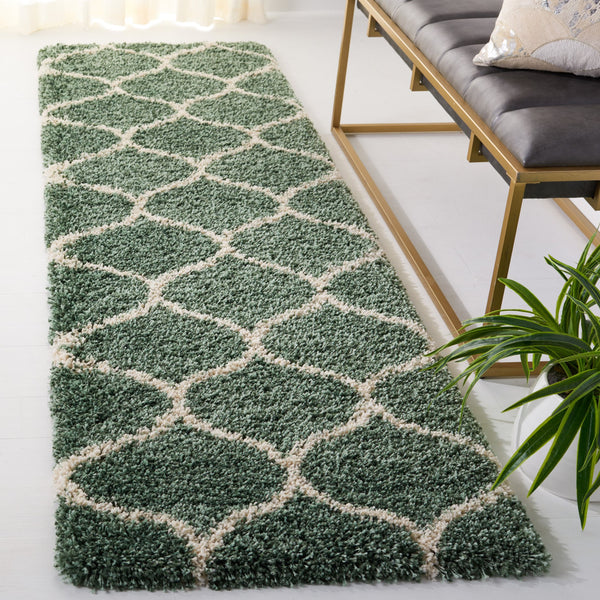 Safavieh Hudson Plush Shag Round Rug In Light Green Ivory — Flokati Texture, 1.75" Pile, Durable Power-Loomed Quality 4'-0" x 4'-0" SGH280X-4R