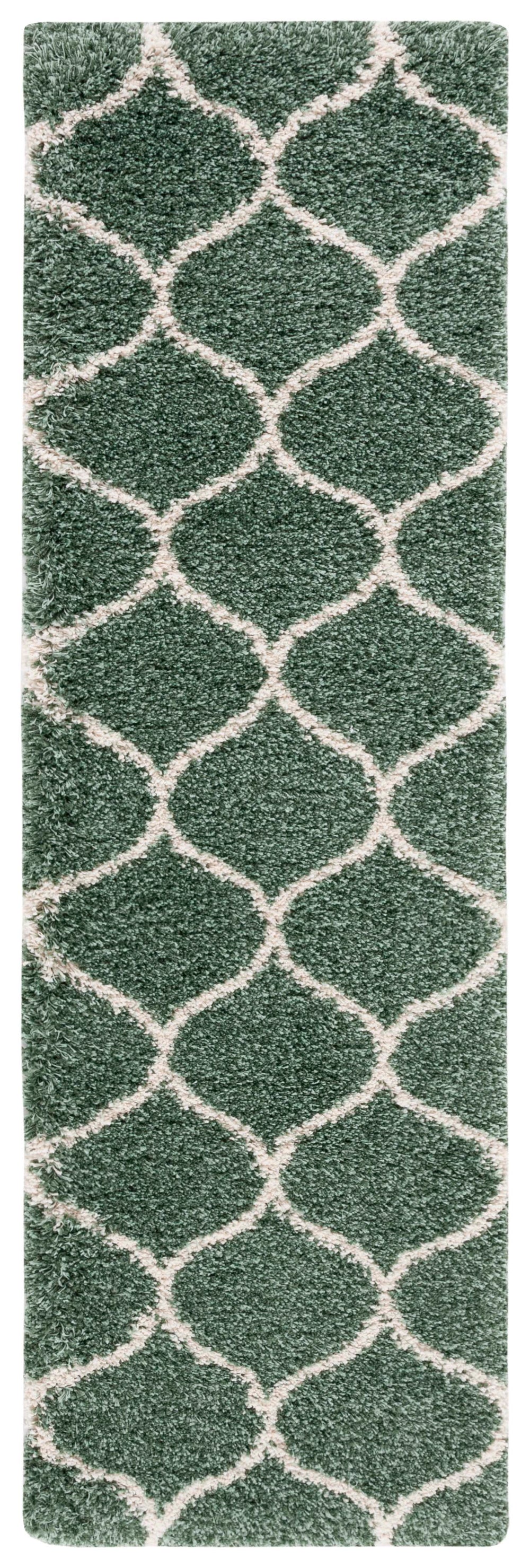 Safavieh Hudson Plush Shag Round Rug In Light Green Ivory — Flokati Texture, 1.75" Pile, Durable Power-Loomed Quality 4'-0" x 4'-0" SGH280X-4R