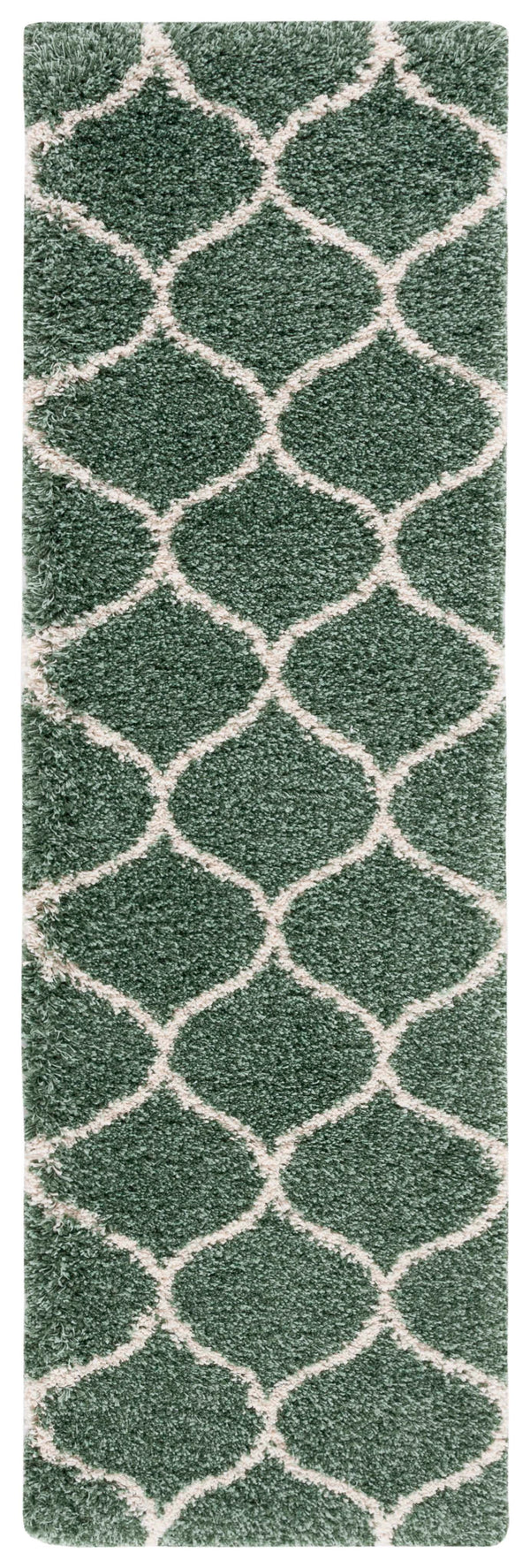 Safavieh Hudson Plush Shag Round Rug In Light Green Ivory — Flokati Texture, 1.75" Pile, Durable Power-Loomed Quality 4'-0" x 4'-0" SGH280X-4R