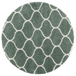 Safavieh Hudson Plush Shag Round Rug In Light Green Ivory — Flokati Texture, 1.75" Pile, Durable Power-Loomed Quality 4'-0" x 4'-0" SGH280X-4R