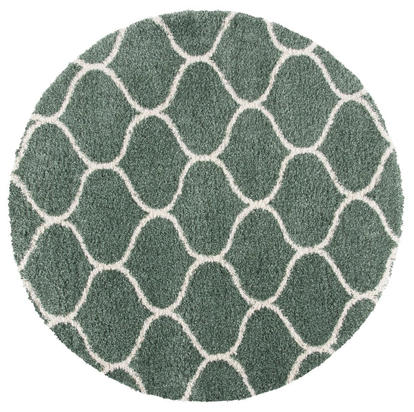 Safavieh Hudson Plush Shag Round Rug In Light Green Ivory — Flokati Texture, 1.75" Pile, Durable Power-Loomed Quality 4'-0" x 4'-0" SGH280X-4R