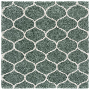 Safavieh Hudson Plush Shag Round Rug In Light Green Ivory — Flokati Texture, 1.75" Pile, Durable Power-Loomed Quality 4'-0" x 4'-0" SGH280X-4R