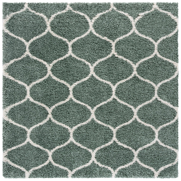 Safavieh Hudson Plush Shag Round Rug In Light Green Ivory — Flokati Texture, 1.75" Pile, Durable Power-Loomed Quality 4'-0" x 4'-0" SGH280X-4R