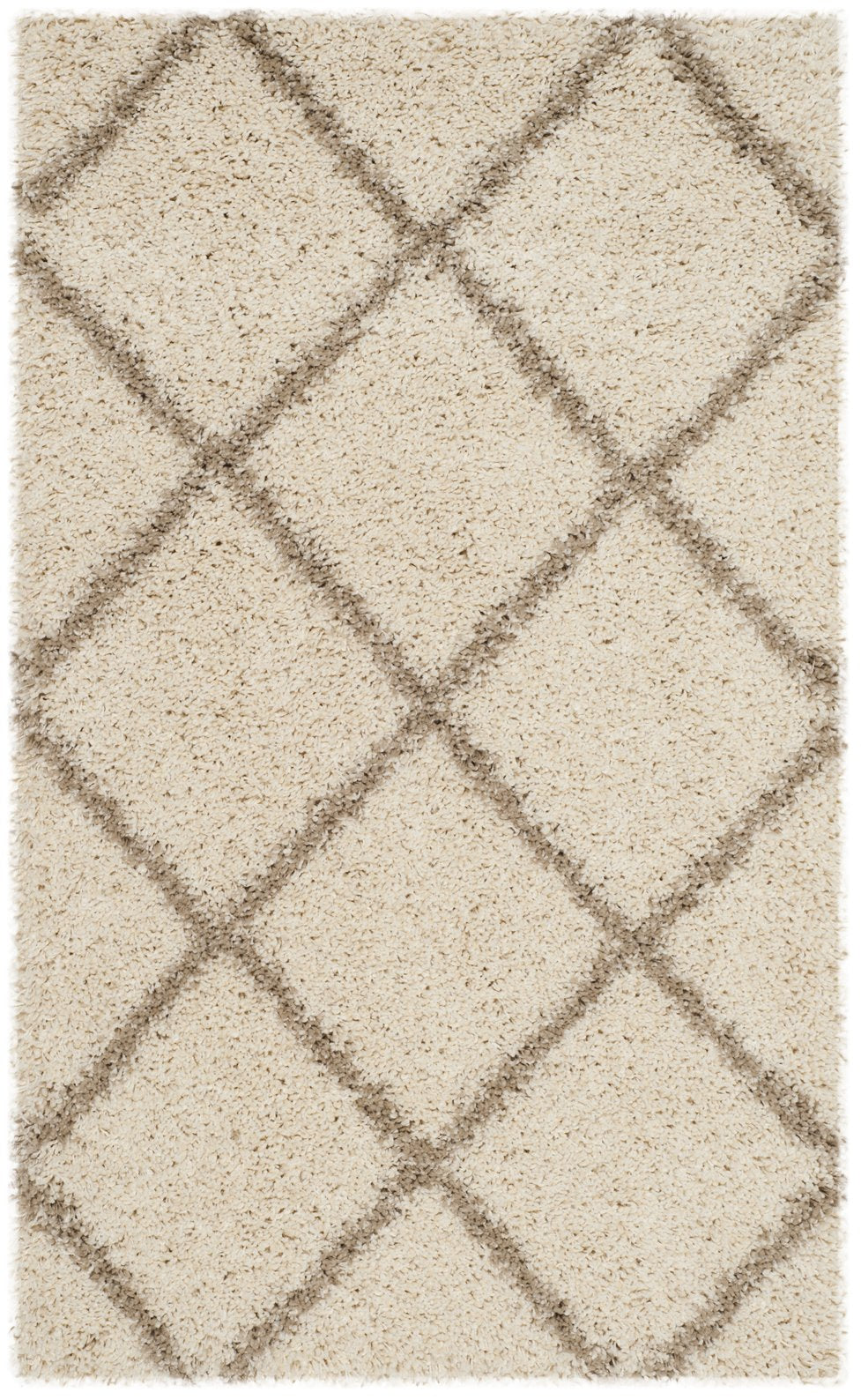 Safavieh Hudson Ivory Beige Shag Rug — Plush Flokati Texture, Power-Loomed Durability, Cozy Minimalist Accent 4'-0" x 4'-0" SGH281D-4SQ