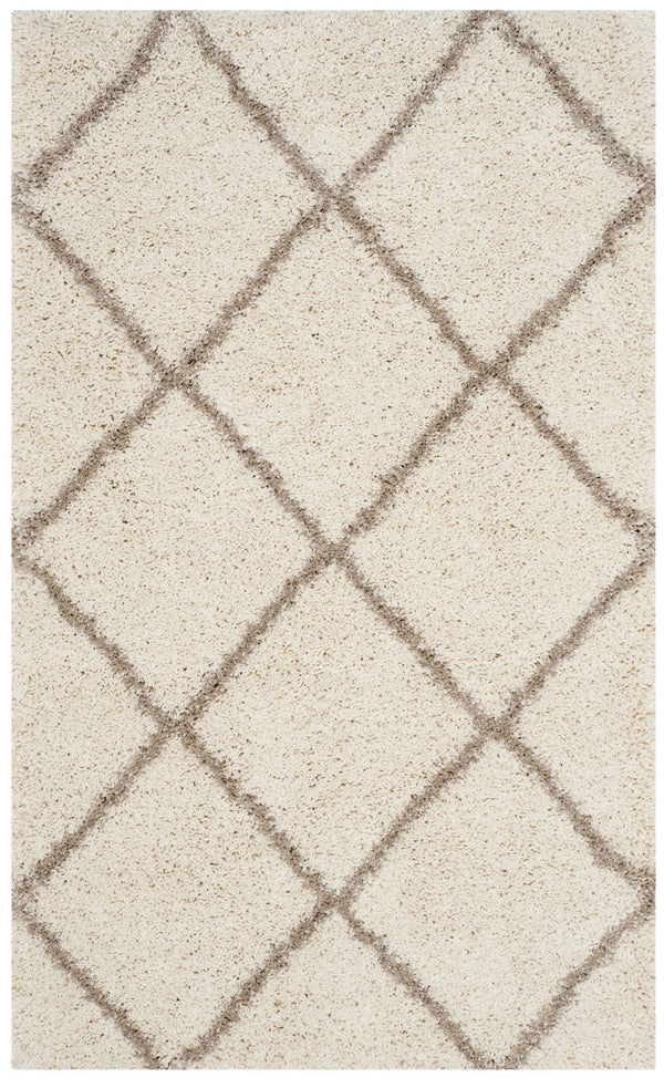 Safavieh Hudson Ivory Beige Shag Rug — Plush Flokati Texture, Power-Loomed Durability, Cozy Minimalist Accent 4'-0" x 4'-0" SGH281D-4SQ