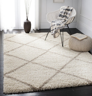 Safavieh Hudson Plush Round Shag Rug In Ivory Beige — Flokati Texture, 1.75" Pile, Durable Stain-Resistant Finish 4'-0" x 4'-0" SGH281D-4R