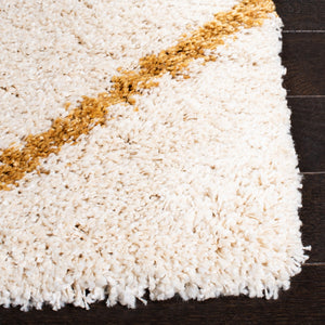 Safavieh Hudson Shag 281 Power Loomed Shag Rug Ivory / Gold SGH281E-2