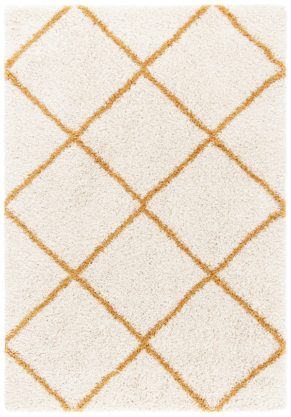 Safavieh Hudson Shag 281 Power Loomed Shag Rug Ivory / Gold SGH281E-2