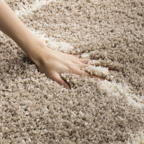 Safavieh Hudson Plush Shag Flokati Rug Beige & Ivory — Power-Loomed Turkish Texture, Stain-Resistant Comfort 4'-0" x 4'-0" SGH281S-4SQ
