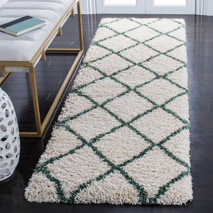 Safavieh Hudson Plush Round Shag Flokati Rug — Ivory & Green Blend, Thick 1.75" Pile, Cozy Textured Accent 4'-0" x 4'-0" SGH281X-4R