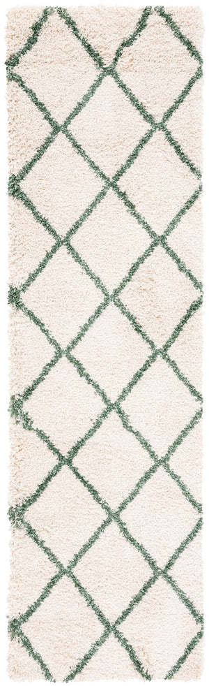 Safavieh Hudson Plush Round Shag Flokati Rug — Ivory & Green Blend, Thick 1.75" Pile, Cozy Textured Accent 4'-0" x 4'-0" SGH281X-4R