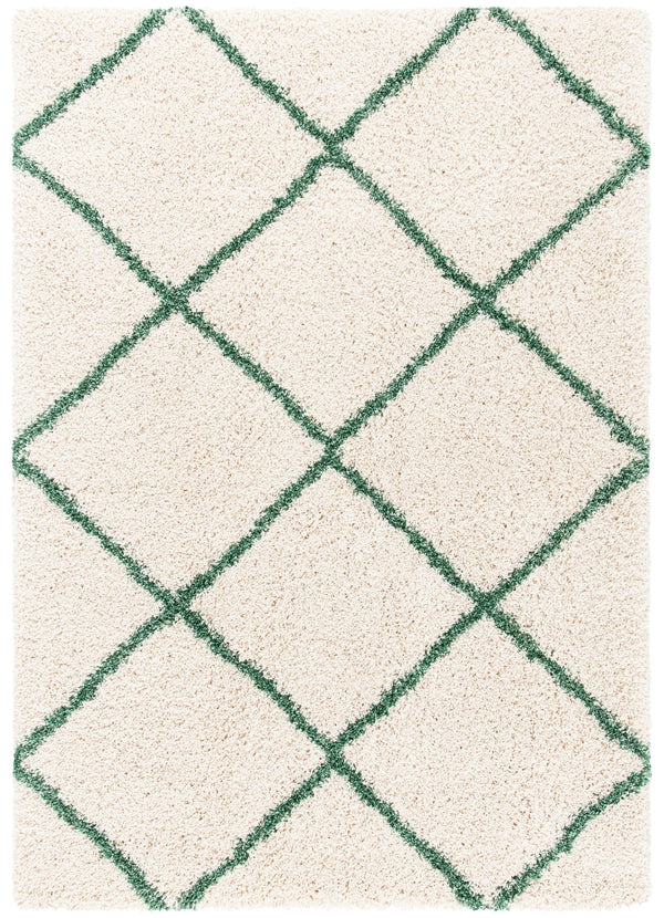 Safavieh Hudson Plush Shag Rug In Ivory And Green — Deep 1.75" Pile, Stain-Resistant Power-Loomed Durability 10'-0" x 14'-0" SGH281X-10