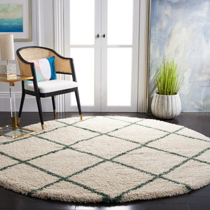 Safavieh Hudson Plush Shag Rug In Ivory And Green — Deep 1.75" Pile, Stain-Resistant Power-Loomed Durability 10'-0" x 14'-0" SGH281X-10