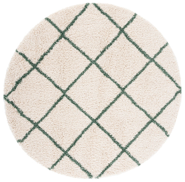 Safavieh Hudson Plush Shag Rug In Ivory And Green — Deep 1.75" Pile, Stain-Resistant Power-Loomed Durability 10'-0" x 14'-0" SGH281X-10
