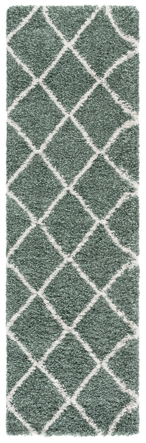 Safavieh Hudson Plush Shag Flokati Rug In Serene Green And Ivory — Power-Loomed, Deep 1.75" Pile Comfort 4'-0" x 4'-0" SGH281Y-4SQ