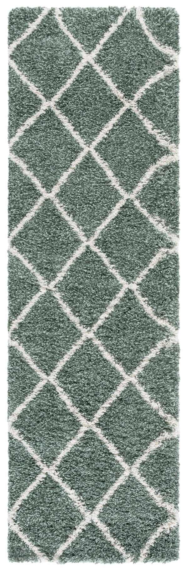 Safavieh Hudson Plush Shag Flokati Rug In Serene Green And Ivory — Power-Loomed, Deep 1.75" Pile Comfort 4'-0" x 4'-0" SGH281Y-4SQ