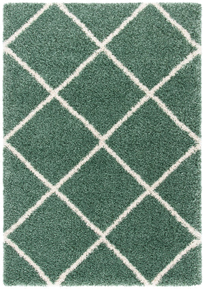 Safavieh Hudson Plush Shag Flokati Rug In Serene Green And Ivory — Power-Loomed, Deep 1.75" Pile Comfort 4'-0" x 4'-0" SGH281Y-4SQ