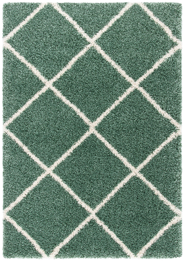 Safavieh Hudson Plush Shag Flokati Rug In Serene Green And Ivory — Power-Loomed, Deep 1.75" Pile Comfort 4'-0" x 4'-0" SGH281Y-4SQ