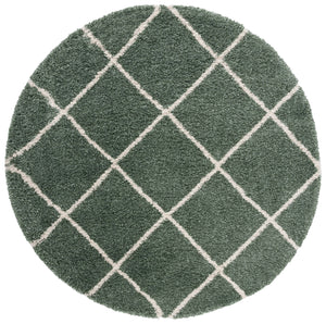 Safavieh Hudson Plush Shag Flokati Rug In Serene Green And Ivory — Power-Loomed, Deep 1.75" Pile Comfort 4'-0" x 4'-0" SGH281Y-4SQ