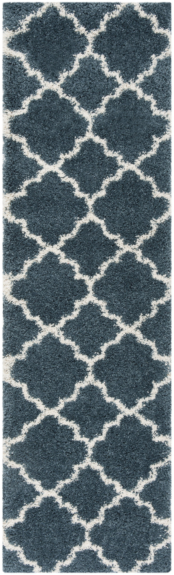 Safavieh Hudson Plush Round Shag Rug — Flokati-Style Slate Blue & Ivory, 1.75" Pile, Durable Polypropylene 4'-0" x 4'-0" SGH282L-4R