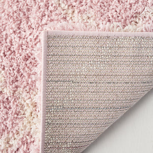 Safavieh Hudson Shag Area Rug - Luxurious Softness With Geometric Elegance For Modern Home Decor Upgrade Pink ,Ivory Polypropylene Sgh282m-4