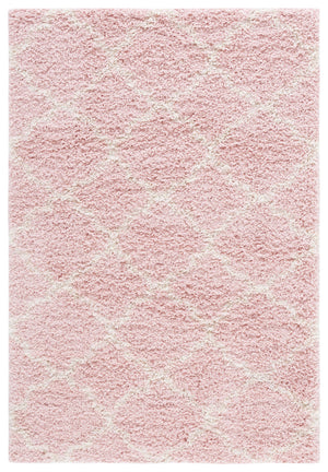 Safavieh Hudson Shag Area Rug - Luxurious Softness With Geometric Elegance For Modern Home Decor Upgrade Pink ,Ivory Polypropylene Sgh282m-4