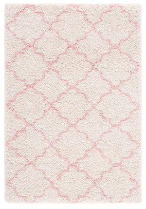 Safavieh Hudson Shag Area Rug - Luxurious Softness With Geometric Elegance For Modern Home Decor Upgrade Ivory ,Pink Polypropylene Sgh282p-4